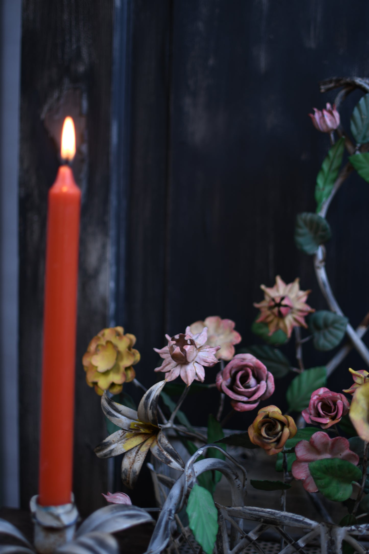 Candelabro canasta floral