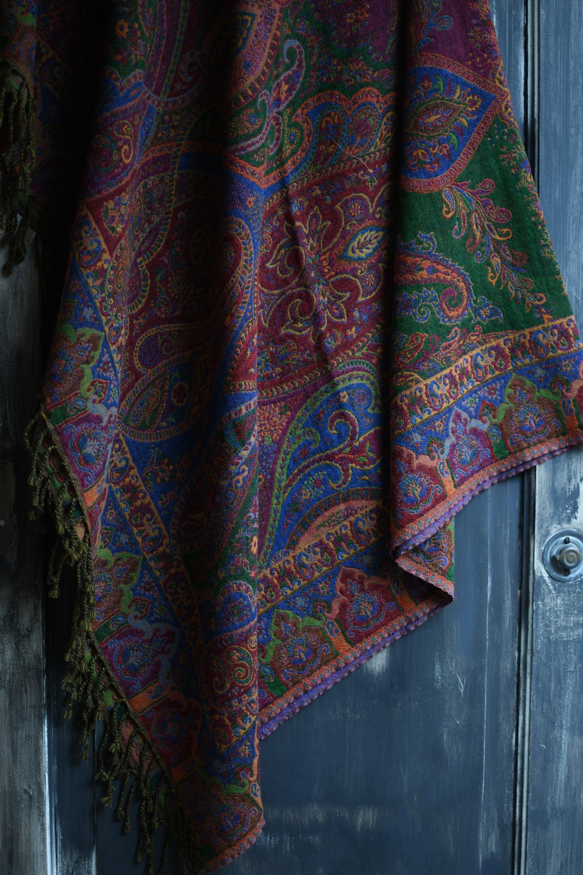 plaid verde y azul