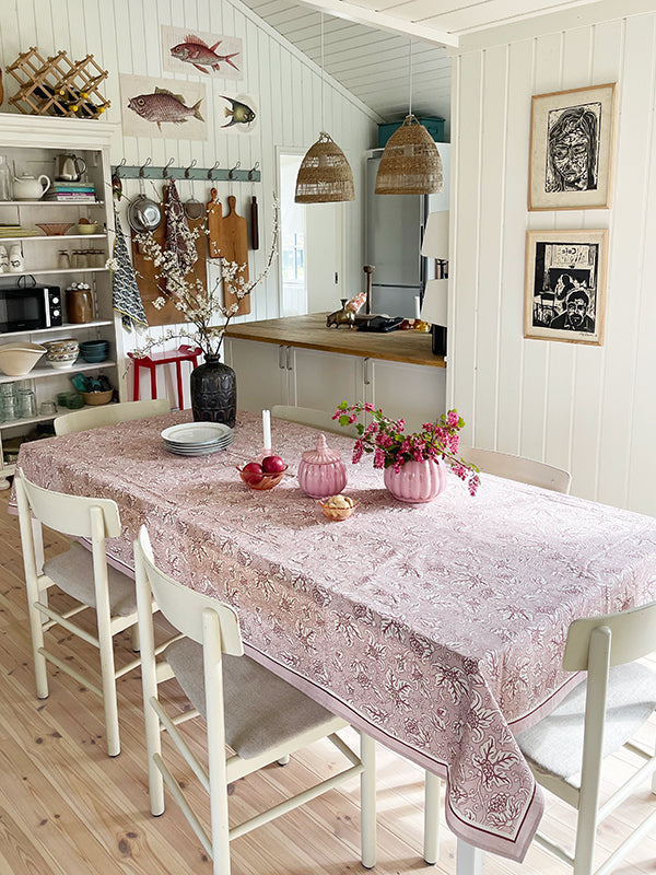 mantel rosado viejo