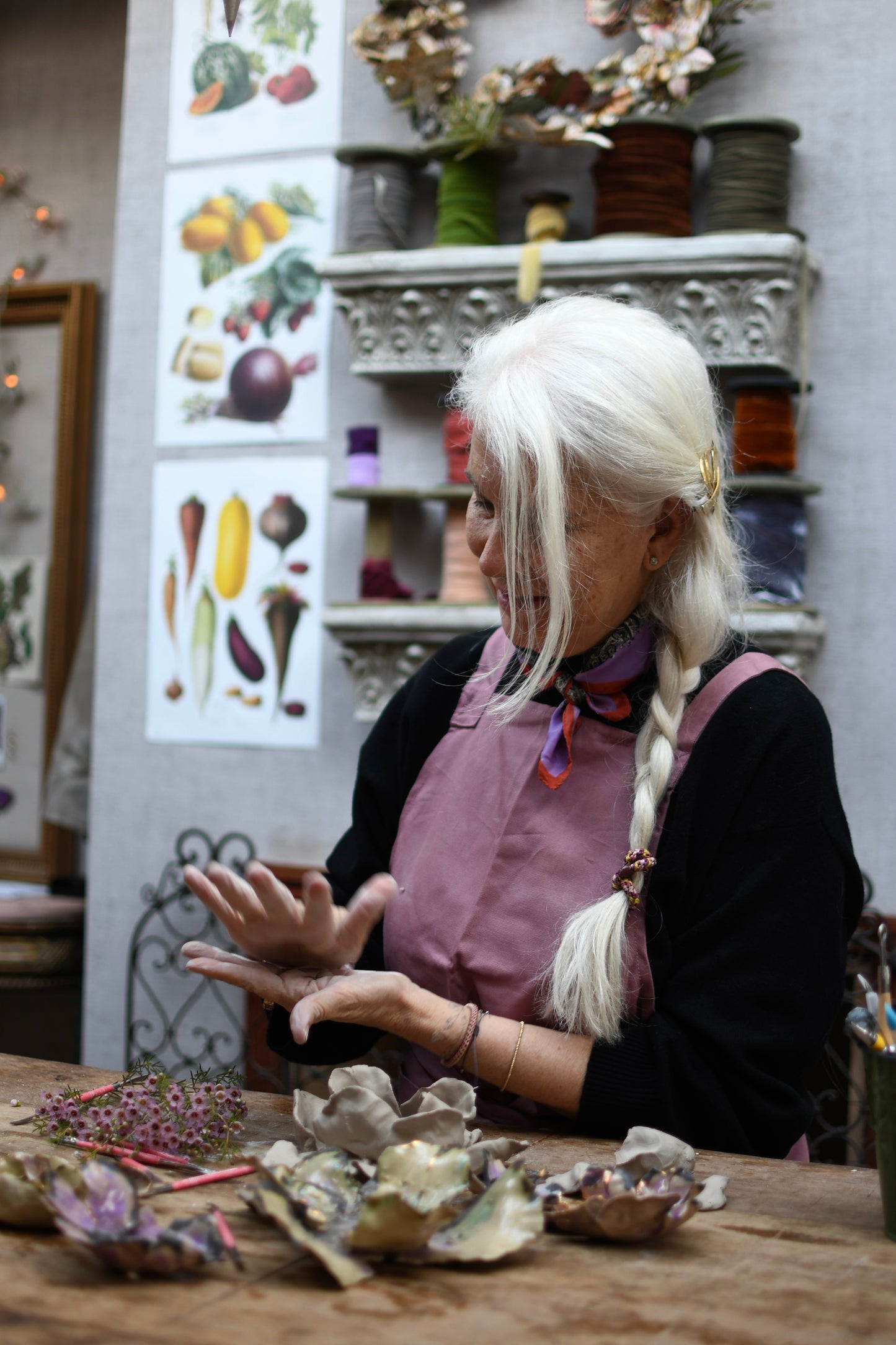 curso flor de ceramica