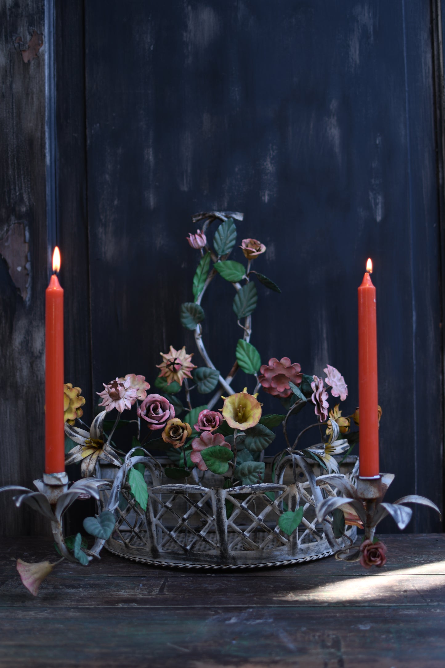 Candelabro canasta floral