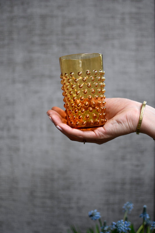 vaso de cristal ambar